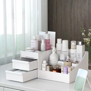 Organizador de Escritorio con 2 Cajones de Plástico para Maquillaje Cosmético, Caja Organizadora de Baño, Caja de Almacenamiento de Mesa de Escritorio - Product Image 5