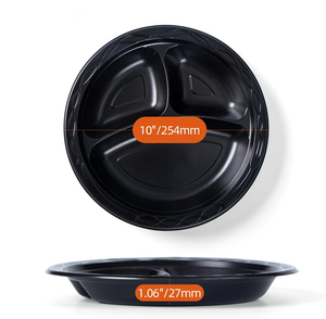 Lonchera Desechable Negra al por Mayor, con 2 Compartimentos, Apta para Calentar, Libre de BPA, a Prueba de Fugas, Precio Bajo - Product Image 3