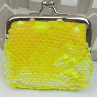 Dompet Koin Mini Berglitter Sequin Warna-warni Dua Sisi dengan Klip 3 Inci, Harga Murah, Model Unisex Terbaru