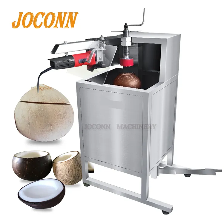 Máquina de apertura de coco automática, nuevo modelo, cortadora comercial de coco superior, precio de máquina abridora eléctrica de carcasas de coco