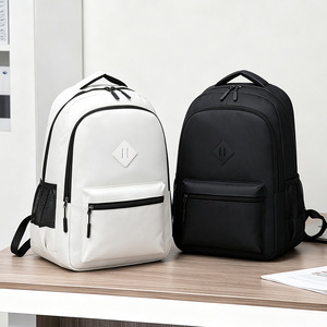 Men's <b>Backpack</b> <b>Large</b> Capacity 14 Inch Laptop Bag Outdoor Sports <b>School</b> Travel Black White Splicing Design - Product Image 3