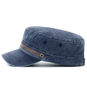<b>Flat</b> Cap Cotton Breathable Sun <b>Hat</b> Navy Blue Adult Outdoor Wear - Product Image 2