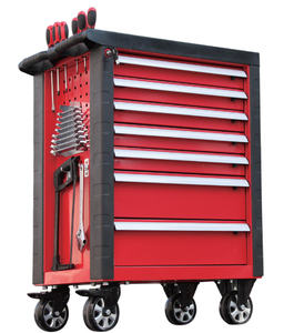 Armário de Ferramentas Móvel 2026 com 7 Gavetas em Aço Laminado a Frio, com Fechadura, 6 Conjuntos de Ferramentas, Capacidade de Carga de 300kg para Oficina de Reparo Automotivo, Preto e Vermelho - Product Image 1