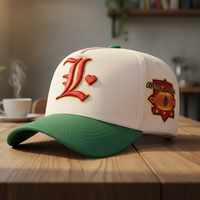 Casquettes ajustables unisexes à 6 panneaux en tissu de velours côtelé 100 % polyester de luxe, motif lettres vintage sportif, vente en gros