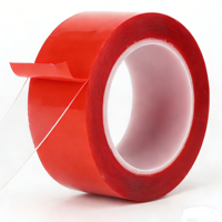 Ruban adhésif double face transparent résistant aux intempéries, ruban en mousse acrylique avec doublure de protection rouge pour applications de collage en extérieur