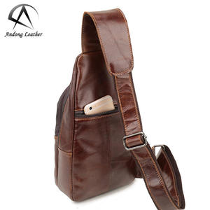 Bolso de Hombro y Pecho para Hombre, de Cuero Vacuno Genuino, Estilo Urbano, Casual, Multifuncional, Bandolera, para Viajes - Product Image 3