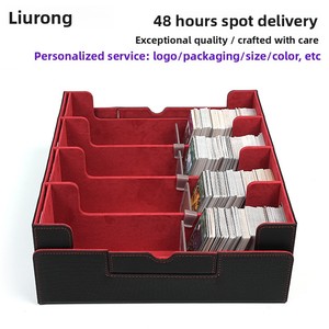 Scatola porta carte rettangolare a 4 file con finestra, divisori e scomparti separati, bestseller direttamente dalla fabbrica, scatola portaoggetti premium per carte da gioco - Product Image 2