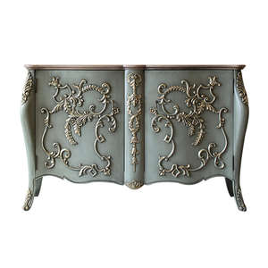 Aparador de Madera Maciza de Estilo Retro Francés, Mueble de Entrada de Estilo Neoclásico con Decoración Tallada, Almacenamiento Personalizable para el Hogar o Uso en Hoteles - Product Image 5