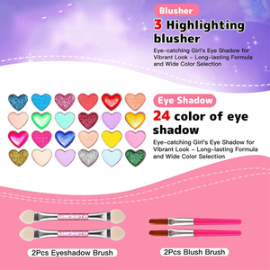 Kit de Maquillaje Lavable con Espejo, No Tóxico, Maquillaje de Juguete Realista para Niñas Pequeñas, Princesas, Cosméticos, Juguetes para Niñas, Kit de Maquillaje Infantil - Product Image 3