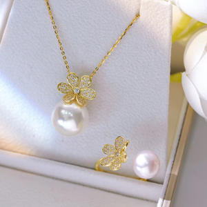 Juego de Accesorios de Perlas para Manualidades en Plata S925, Cuentas de 8-10 mm, Anillo Triangular Explosivo, Colgante y Broche para Oreja, Joyería Fina para Fiesta - Product Image 4