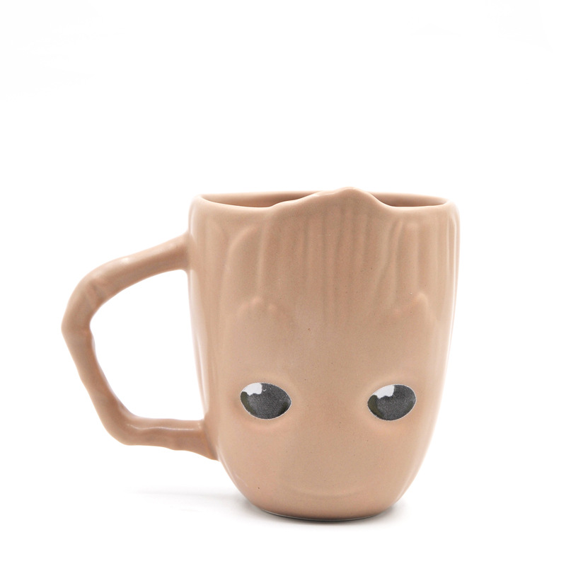 Custom 3D Stereo Creative Ceramic Groot Shape Tea Milk Coffee Cup
