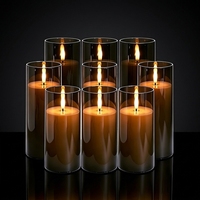 Bougie décorative LED électronique à piles avec télécommande, impression personnalisée, forme pilier en acrylique, simulation de flamme vacillante