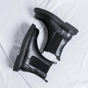 Bottes <span class=keywords><strong>Chelsea</strong></span> à jambe noire pour homme, style britannique, mi-haut, nouvelle belle moto - Product Image 3