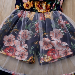 Robe de soirée en satin à bretelles croisées et dentelle, motif floral, pour filles - Vente en gros - Product Image 4