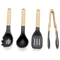 Mini ensemble d'ustensiles de barbecue en silicone pliables en 4 pièces, outils de cuisine portables résistants à la chaleur pour le camping et la cuisine