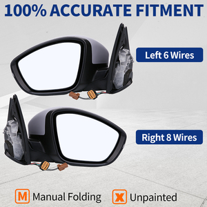Rétroviseur extérieur 1612789980 1612790080 pour Peugeot 408 <span class=keywords><strong>308</strong></span> 2014- Rétroviseur latéral chauffant pliable manuellement gauche <span class=keywords><strong>droit</strong></span> - Product Image 3