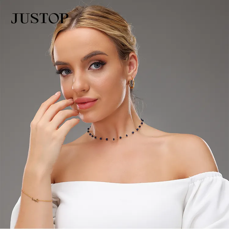 New Trendy Peal Jewelry Black Stone Choker Pendant Women Designs Necklace Custom