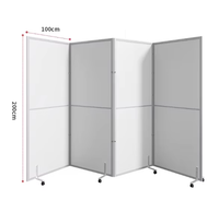 Cloisons de bureau pliables, séparateurs de pièce mobiles, panneaux de séparation d'intimité mobiles avec roulettes