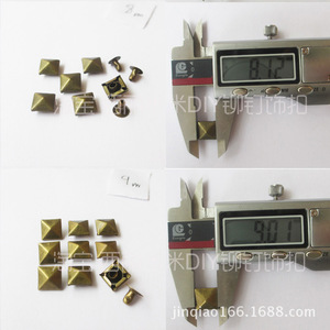Rivets carrés en bronze antique 6 mm, clous métalliques pour décorations de chaussures, bottes en cuir durables, chaussures décontractées - Product Image 2