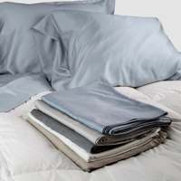 Ensemble de draps en bambou satiné 100% - Taies d'oreiller, drap supérieur et drap-housse