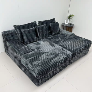 Ghế sofa giường đa năng kiểu châu Âu, chất liệu vải nhung, thiết kế hiện đại, kiểu dáng khối đậu phụ, dạng mô đun, có thể gấp gọn. - Product Image 5