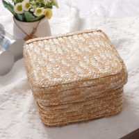 Panier de rangement grande capacité en paille de blé tressé à la main, style pastoral, avec couvercle, pour cosmétiques de bureau, organisation de cadeaux, design multifonctionnel