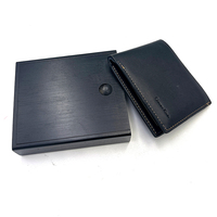 Tempat dompet bambu yang dapat dipakai ulang kotak dompet penyimpanan kayu dengan tutup geser kotak hadiah untuk Dompet kunci perhiasan koin