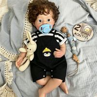 18 İnç Sarılabilen Tam Vücut Silikon Yeniden Doğmuş Bebek Oyuncak Erkek El Yapımı Kıvırcık Saçlı Yıkanabilir Muneco Reborn Yıkanabilir Gövdeli Toptan Satış