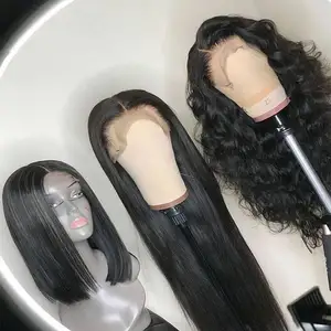 C Wholesale virgin brazilian human hair 13x4 transparent lace front wigs,free sample black women 13x4 lace front wig human hair
