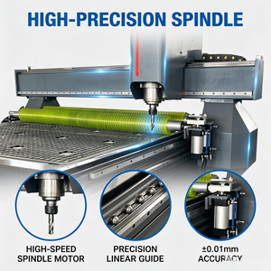Machine de fraisage CNC tout-en-un avec table à vide pour panneaux MDF, idéale pour le travail du bois, facile à utiliser - Product Image 3