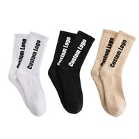Chaussettes de sport pour hommes, couleur unie, design élégant, respirantes, de qualité supérieure, pour le tennis, avec logo personnalisé