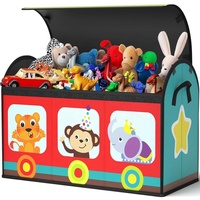 Grand organisateur de placard empilable, bac de rangement ménager réutilisable, boîte de rangement en tissu pliable avec couvercle