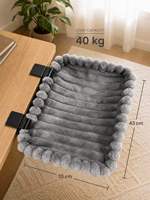 Hamac pour chat à fixer sur le bureau sans perçage, lit en peluche pour animaux de compagnie à fixer sur le bord de la table avec pince métallique, capacité de charge de 40 kg pour bureau et étude, gris
