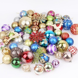 Ensemble de boules décoratives colorées en plastique mélangé pour sapin de Noël - Product Image 2