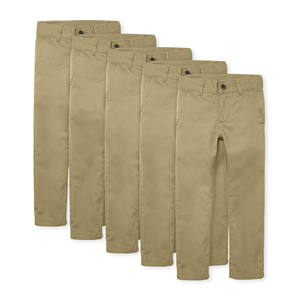 Pantalon uniforme skinny d'école primaire avec logo personnalisé d'excellente qualité pour enfants et garçons pantalon kaki pour uniformes scolaires - Product Image 1