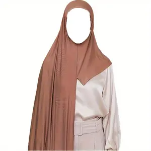 2023 Hot Sale 85*175CM Islamic Muslim Instant hijab Jersey WOMEN One Loop Jersey Scarf With Full Neck Cover