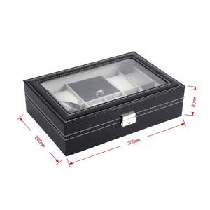 Hot Sale 8 + 2 Slot Multifunctionele Pu Lederen Horloge Sieraden Doos Met Transparant Venster Voor Ringen Oorbellen Horloges - Product Image 4