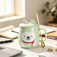 Vente en gros usine : Tasse à café en céramique et tasse à eau en porcelaine, au design animalier de dessin animé, ventre rond et mignon, style Kawaii, pour usage quotidien