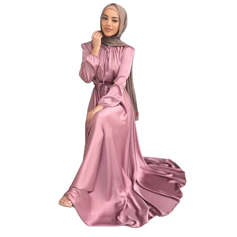 High quality Slim Fit Women Solid Muslim Kaftan Hijab Dress Women Dubai Maxi Skirt Beach Fashion Skirts