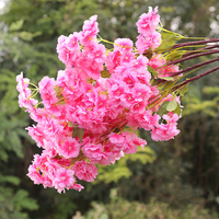 Cerise persane haute densité Real Touch soie artificielle cerise décoration de mariage Branches de fleurs de cerisier fleurs artificielles