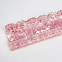 Règle de Mahjong en Acrylique Rose Coquillage à Motif Marbré de Haute Qualité, Porte-Cartes Américain à Motif Nacre, 1 Ensemble de 4 Pièces