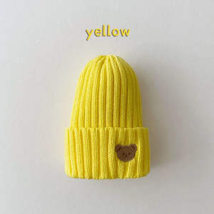 Bonnet d'hiver <span class=keywords><strong>en</strong></span> laine chaude et douce pour enfants Bébé Mode pas chère Ours Bonnet tricoté avec cône Chapeau <span class=keywords><strong>en</strong></span> <span class=keywords><strong>tissu</strong></span> de coton - Product Image 1