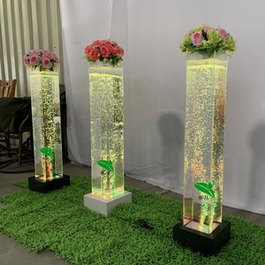Decoraciones de pasillo de boda romántica Led que cambia de color fuente de agua de baile burbuja <span class=keywords><strong>flores</strong></span> columna lámpara decoración de luz - Product Image 5