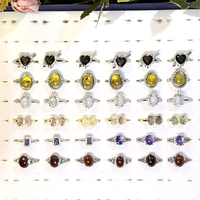 Nouveautés Bague en pierre naturelle de cristal de guérison en cuivre améthyste tourmaline pour femmes Cadeaux