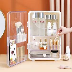 Kotak Penyimpanan Makeup Portabel, Atas Meja Penyimpanan Penata Kosmetik Laci Desktop