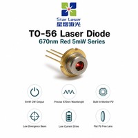 Diode laser rouge UOC U-LD-670561A/D 670nm 5mW TO-56 avec moniteur PD pour module de lecteur de codes-barres