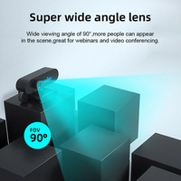 Cámara Web H803B 1080P FHD 30FPS con Anillo Magnético Anti-Interferencia, Cable Largo USB y Micrófono para Trabajo Remoto
