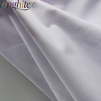 Tissu Popeline Longhitex en Polyester/Coton 45*45 133x72 Largeur 58 pouces Séchage Rapide Respirant Blanc Uni pour Mariage Maillots de Bain Garçons