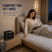 Surmatelas intelligent à circulation d'eau, chauffant et rafraîchissant, contrôlé par application, style Chilipad, pour un sommeil optimal.