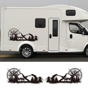 Juego de pegatinas de coche de aventurero de montaña, gráficos de brújula, SUV, Camper de campo traviesa, diseño DIY, decoración de estilo de carrocería de vinilo - Product Image 1